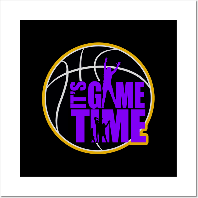 It's Game Time - Purple & Gold Wall Art by adamzworld